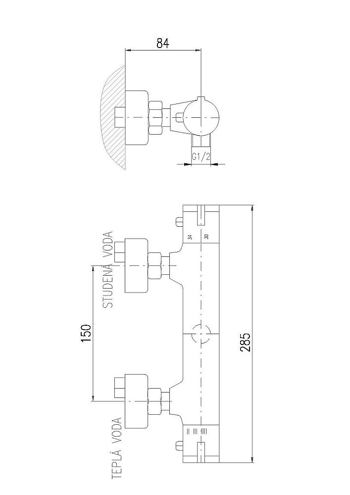 Смеситель термостатический для душа DUNAJ TERMOSTAT TRM80.5 купить в интернет-магазине сантехники Sanbest
